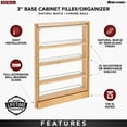 thumbnail image 5 of Rev-A-Shelf 432-BF-3C 3in Cabinet Base Filler Pullout Organizer Spice Rack, 5 of 13