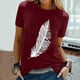 thumbnail image 2 of Camiseta de mujer Camisetas divertidas y lindas de manga corta Camiseta de otoño Camiseta con estampado de plumas Regalo Tops Blusa Regalo para mujer Pompotops hfajkhk125361, 2 of 7