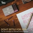 thumbnail image 5 of Wordsworth & Black Fountain Pen Ink Refills - Set of 30 Pink Ink Cartridges - International Standard Size - Length APPR 2.04 Inch - Base Diameter APPR 0.24 Inch - Disposable and Generic, 5 of 17