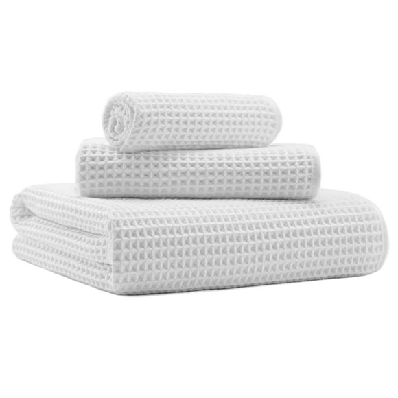 Toallas MICROFI de microfibra para baño con gofres, 3 piezas, de gran tamaño