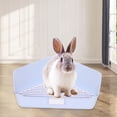 thumbnail image 6 of hengtong Pet Pan Cage Accessories Training Pads Cage Toilet Potty Corner Toilet for Cages Light Blue, 6 of 9