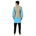 thumbnail image 5 of Sonakshi Fashion Men's Brocade Waistcoat Bandhgala Festive Jacquard Nehru Jacket, Color: Beige, Size: 46, 5 of 6