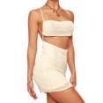 thumbnail image 2 of KOMOO Women Casual Knitted Suspender Dress Sleeveless Hollow Tie-up Backless Skinny Dress, 2 of 7
