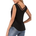 thumbnail image 4 of SAYFUT Women's Plus Size Tank Tops Round Neck Sleeveless Lace Vest Loose Blouse Shirt Summer Tank Top Black, 4 of 8