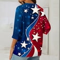 thumbnail image 6 of SOOMLON Patriotic 3/4 Sleeve T Shirts for Women Linen Blend Henley Neck American Flag Shirts V Neck Independence Day Tops 3/4 Sleeve Casual T-Shirt Striped Stars Tee Blouse Clothes, 6 of 6