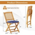 thumbnail image 2 of QISHENSHUI 4 Pieces Folding Outdoor Dining Chairs, Acacia Wood Patio Chairs with Soft Cushions, Slatted Backrests and Seats, Outdoor Chairs for Porch, Balcony, Deck and Yard (4, Navy, One-Size), 2 of 8