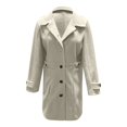 thumbnail image 6 of Women's Wool Blend Trench Coat Mid Length Double Button Front Elegant Slim Fit Overcoat For Fall Winter Casual Wear, 6 of 7