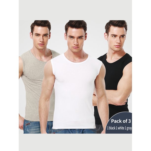 Chaleco ajustado de algodón sin mangas para hombre, 1/3 piezas, con Color de fondo, para ejercicio cómodo y fitness, camiseta sin mangas con
