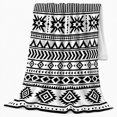 thumbnail image 2 of Black White Tribal Geometric, Cozy Friendship Quote Scene, Warm Flannel Blanket for Living Room and Reading Nook, Art Lovers Thanksgiving Gift, Artistic Home Decor, 2 of 9