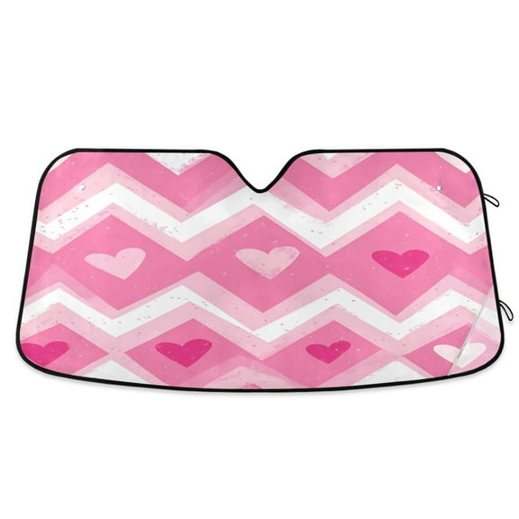 Yayeee Car Windshield Sun Shade Universal Fit Front Visor Protector, Heart Geometric