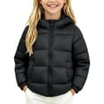thumbnail image 3 of Mitankcoo Girls Hooded Puffer Jacket Quilted Warm Winter Coat with Zipper and Pockets Lightweight Outerwear 1-8Y, 3 of 5