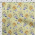 thumbnail image 3 of Soimoi Sea Shell Print, Silk Fabric, Decor Sewing Fabric by The Yard 42 Inch Wide,Decorative Fabric for Shirts Suits Ties, Light Yellow, 3 of 5