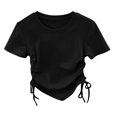 thumbnail image 4 of YM T-Shirts for Girls Graphic Print Short Sleeve T-Shirts Trendy Basic Tee Kid Clothes Girl Black 7-8 Years, 4 of 4