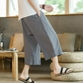 thumbnail image 6 of JIKNTTR Mens Slim Fit Swim Trunks Cotton Capri Baggy Harem Pants Drawstring Yoga Bathing Swimming Casual Swimwear Beach Shorts, 6 of 6
