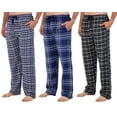 thumbnail image 1 of Paquete de 3: Pantalones de pijama para hombre grandes y altos King Size Pijamas de algodón súper suaves Pantalones de franela para hombre Pantalones de pijama a cuadros de búfalo de lana Ropa de dorm, 1 of 5
