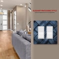 thumbnail image 4 of Blue Dark Fabric Mix Light Switch Cover Decorative Switch Plates and Outlet Covers Wall Plate for Electrical Kitchen Home Office Art Decor Standard Size, 4 of 4
