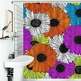 thumbnail image 4 of Colorful Vibrant Flower Pattern Design Shower Curtain , Enchanted Forest Scenic Bathroom Decor Sets, Waterproof Fabric with Hooks, 4 of 7