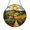 Stained Glass 5.9 Inch, variant on Vineyard Landscape with Hills and Sun Stained Glass Style Suncatcher Window Hanging, Scenic Nature Art Panel, Decorative Glass Ornament Accent Gift