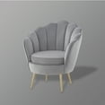 thumbnail image 3 of Nicole Miller Eian Velvet Accent Chair with Gold Legs, Grey, 3 of 8