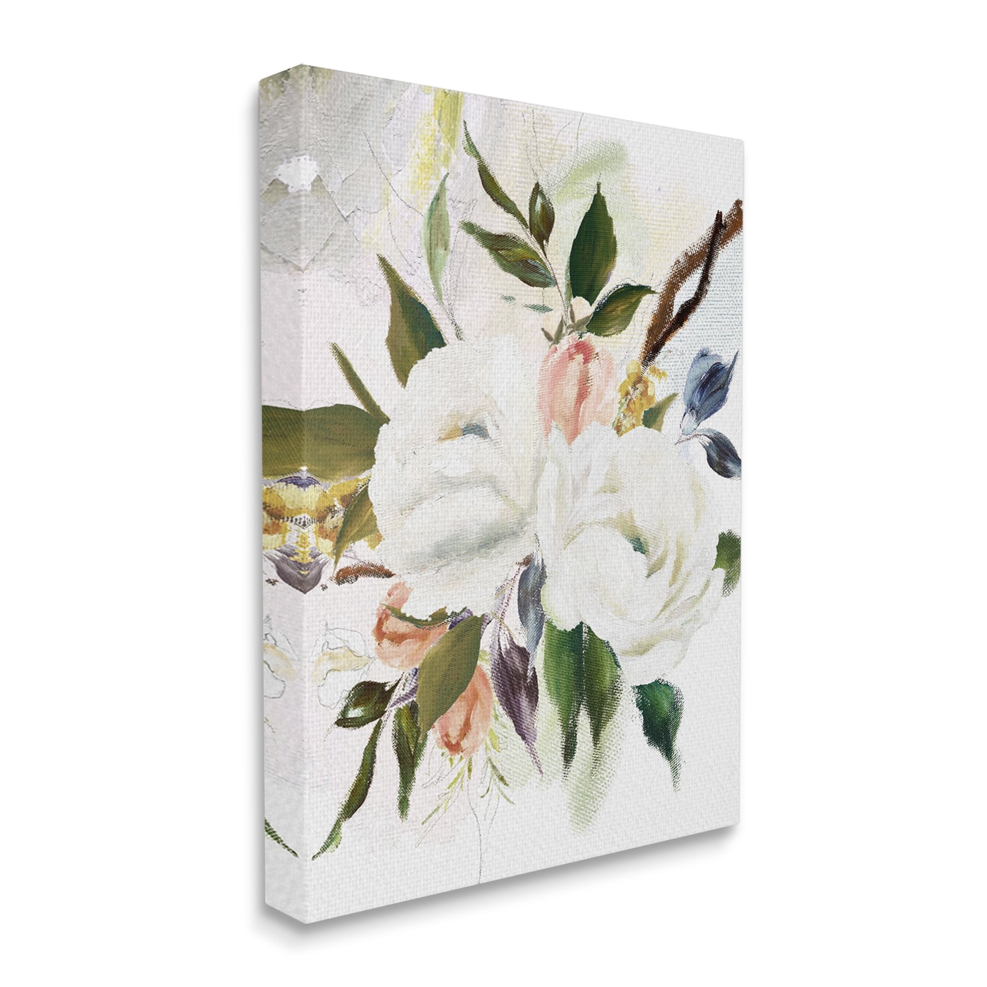 Stupell Industries White Pink Mixed Flower Buds Blooming Classic Painting Canvas Wall Art, 30 x 40, Design by Amy Brinkman