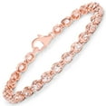 thumbnail image 3 of 18K Rose Gold Morganite Tennis Bracelet for Women, 3.75 Ct Oval Gemstones, June Birthstone Gift, 3 of 6