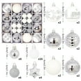 thumbnail image 3 of 44 Pack Silver and White Christmas Tree Ornaments Set 2.36in Shatterproof Decorative Balls with Glitter Snowflakes Stars Stripes and Assorted Patterns for Holiday Party Seasonal Xmas Decor, 3 of 6