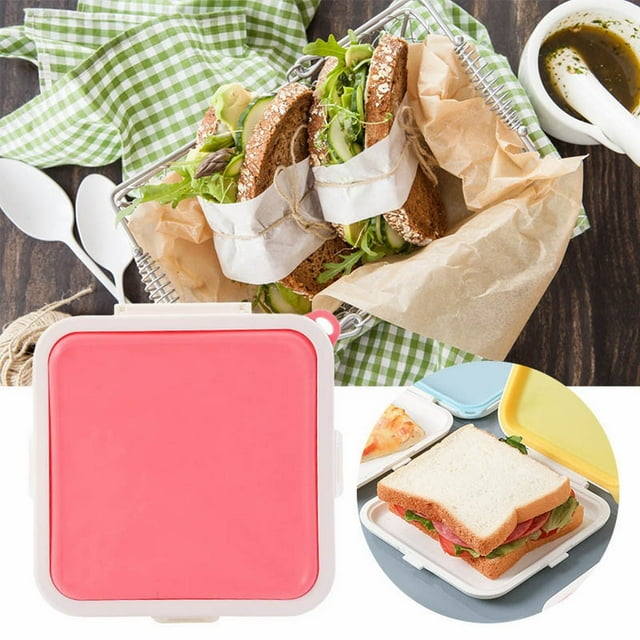 Sandwich Containers Sandwich Food Storage Shape Holder For Lunch Boxes Bread Sandwich For Kids Food Organizers Flour Container Snack Stack Glass Containers with Lids Coffee Container