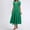 Green, variant on Women's Summer Dress, Casual V Neck Short Sleeve Ankle Length Dress with Slit, Solid Color Stretch Fabric for Daily Wear