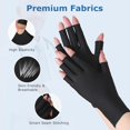 thumbnail image 4 of Gants de Compression NURCOM pour Arthrite, Canal Carpien, Tendinite, Tendinite, Gant Simple pour Main Gauche et Droite, Doigt Ouvert Noir Petit, 4 of 7