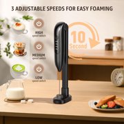 Skdwakiz Milk Frother Handheld Rechargeable, 3 Heads 3 Speeds Portable Frother Wand with LED Digital Display & Magnetic Stand, Stainless Steel Electric Whisk Foam Maker for Coffee, Lattes, Cappuccino