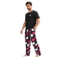 thumbnail image 3 of This Valentine's Day men's and women's pajama set features a heart-shaped pattern and is both comfortable and casual., 3 of 9