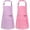 Pink,Purple, variant on AOWOO 2Pack Stripes Kids Apron with 2 Pockets, Cooking Aprons for Boys and Girls Ages 6-10, Waterproof Cotton Art Smock for Adjustable Baking Painting Crafts Apron