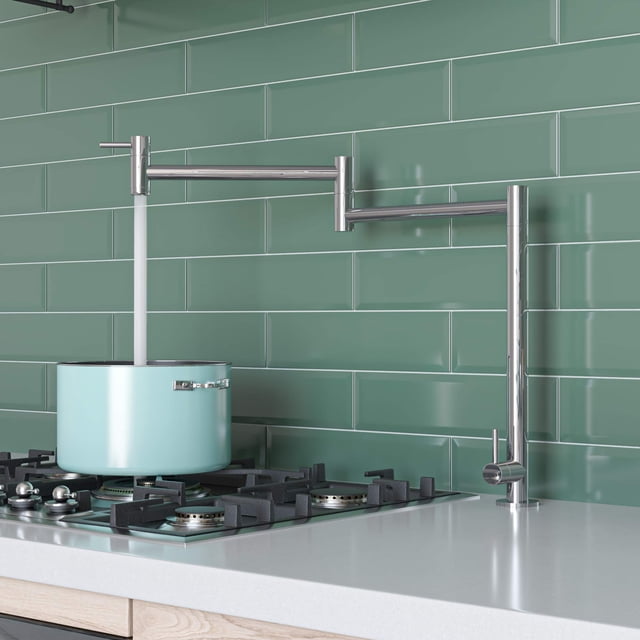 ALFI brand AB5018-PSS Retractable Pot Filler Faucet Polished Stainless Steel