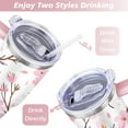 thumbnail image 5 of Pink Branches 40 Oz Tumbler with Handle Lid and Straw, Stainless Steel Double Walled Vacuum Insulated Cup, Cute Anniversary Wedding Birthday Gifts Tumbler for Women Men Friends Outdoor Indoor, 5 of 7