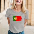 thumbnail image 2 of Trendfront Womens Portugal Graphic T Shirt Crewneck Short Sleeve Brush Flag Print National Pride Football Fan Match Day Casual Stadium Chic Tops, 2 of 4