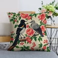 thumbnail image 6 of Flower tree bird Linen toss pillowcase Decoration pillowcase Gift preferred 24x24" Cushion cover 4 set Sofa pillowcase Sofa bedroom living room car, 6 of 7