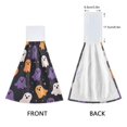 thumbnail image 3 of Yayeee Kitchen Hanging Hand Towels Set of 2 with Loop Bathroom Absorbent Tie Towel, Orange Halloween Ghosts, 3 of 7