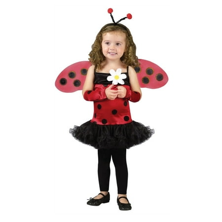 Fun World Toddler Girls Ladybug Costume with Antennae & Wings 24m-2T