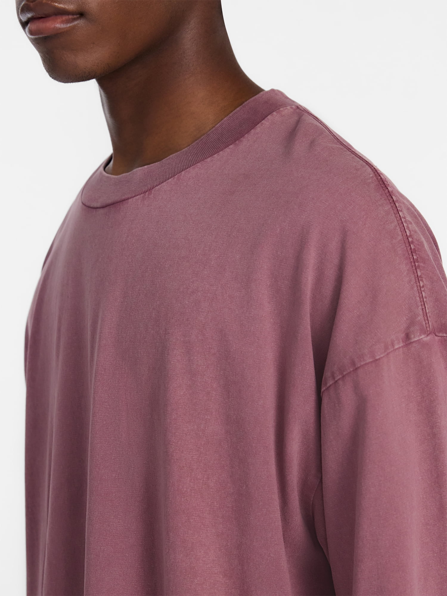 No Boundaries Men's Oversized Boxy Tee Shirt with Short Sleeves, XS-4XLT