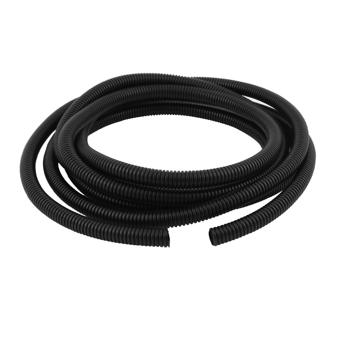 PVC Flame Retardant Corrugated Hose Tube 11mm Dia 3.5 Meters Long Black