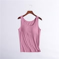 thumbnail image 5 of Women Built In Bra Tank Top Padded Yoga Shirt Shelf Bra Workout Camisole Casual Undershirt, 5 of 8