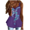 thumbnail image 2 of Womens Workout Tank Tops Fashion Women Summer Print Sleeveless V-Neck Vest Camis Blouse Tops Womens Tank Tops Plus Size Tank Tops for Women, 2 of 8