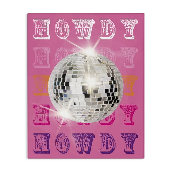 Stupell Industries Glam Howdy Retro Disco Ball Canvas Art, 16 x 20, by Susan Arnot
