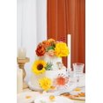 thumbnail image 5 of Piklado Caja Combinada De Flores Artificiales, Juego De Flores Artificiales, Hojas Sueltas Y Tallos, Ramo De Centro De Boda, Novia, Boda, Baby Shower (Amarillo Naranja), 5 of 5