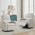 thumbnail image 2 of Aemeios Swivel Power Recliner Chair Teddy Nursery Glider Rocking Recliner, Gray, 2 of 7