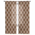 thumbnail image 3 of Brown Abstract Sheer Curtains 96 Inches Long 2 Panels Set, Window Sheer Curtains for Living Room/Bedroom, Contemporary Modern Geometric Art Light Filtering Rod Pocket Curtain 52'' x 96'' x 2, 3 of 7