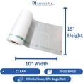 thumbnail image 2 of Plastic Bag-Clear HDPE Produce Rolls 10"x15" 11 mic (0.44 mil) - 3500 bags/case, 2 of 7