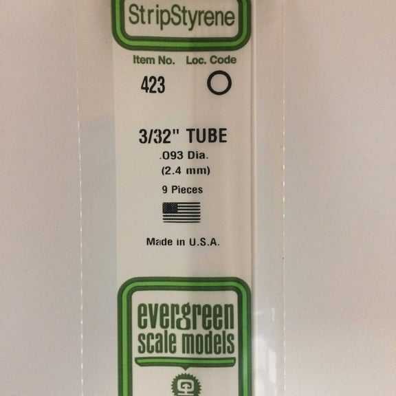 Evergreen Scale Models 24 Tubing .093 9 EVG423 Plastic Building Supplies