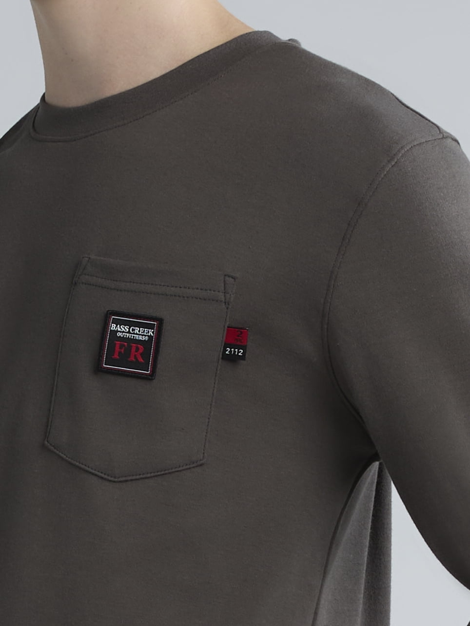 Bass Creek Outfitters Men's Flame Resistant Long Sleeve Crewneck Knit Top, Sizes M-2XL