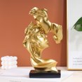 thumbnail image 1 of Escultura de beso de pareja nórdica estatua de personaje de arte moderno artesanía de resina (oro) Sywqhk Libre de BPA, 1 of 6